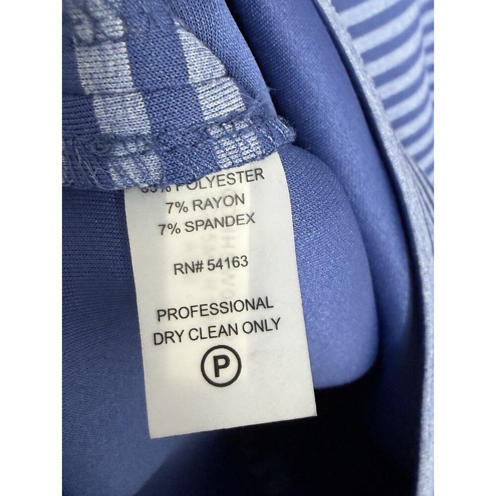 Calvin Klein Women’s Blue Stripe Sleeveless Ponte Sheath Dress Size 8 - Picture 4 of 5